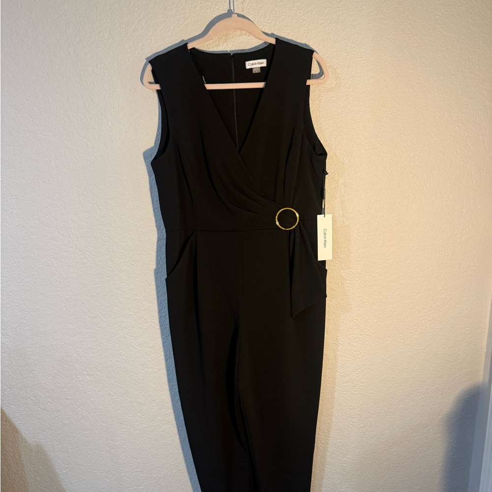 Calvin Klein Black Jumpsuit with Gold Accent